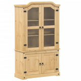 Glass Display Cabinet Corona 103.5x42x180 cm Solid Wood Pine 4002777