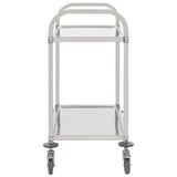 2-Tier Kitchen Trolley 96.5x55x90 cm Stainless Steel 50912