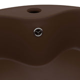 Luxury Wash Basin with Overflow Matt Dark Brown 36x13 cm Ceramic 147039