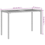 Garden Table with Acacia Wood Top Grey 115x54x74 cm Poly Rattan 365076