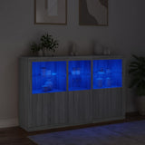 Sideboard with LED Lights Grey Sonoma 162x37x100 cm 3209147