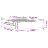 Bed Frame with Drawers without Mattress White 140x200 cm 3207273