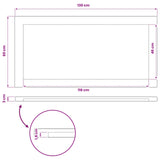 Rectangular Table Top 130 x 60 x 3.5 cm Rectangular White 938286