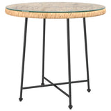 Dining Table 80 cm Tempered Glass and Steel 319436