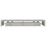 ZNTS TV Cabinet with LED Lights Concrete Grey 290x36.5x40 cm 3152805