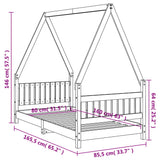 Kids Bed Frame White 80x160 cm Solid Wood Pine 834505