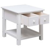 Side Table White 40x40x40 cm Paulownia Wood 284070