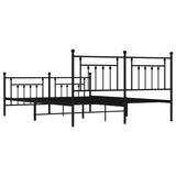 Metal Bed Frame without Mattress with Footboard Black 180x200cm 353559