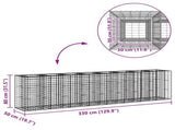 Gabion Raised Bed 2 pcs Silver 330 x 50 x 80 cm 3422232
