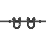 Sliding Door Hardware Kit 366 cm Steel Black 3295789