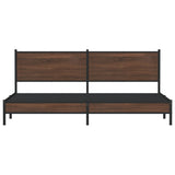 Metal Bed Frame without Mattress Brown Oak 193x203 cm 3301407