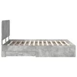 Bed Frame Concrete Grey 140 x 200 cm Engineered Wood 3412777
