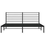 Metal Bed Frame without Mattress with Headboard Black 200x200cm 352326