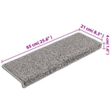 Stair Mats 10 pcs 65x21x4 cm Grey Rectangular Edge 149815