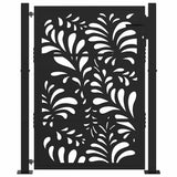 Garden Gate Black 100x125 cm Steel Wave Design 4100970