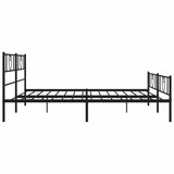 Metal Bed Frame without Mattress with Footboard Black 183x213cm 355486