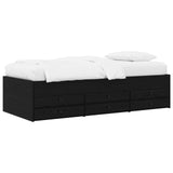 Bed Frame with Storage Black Oak 80 x 200 cm Engineered Wood 3429651