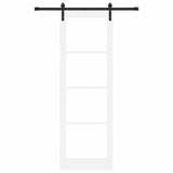 Sliding Door ORKDAL White 78 x 232 cm Solid Pine Wood and Glass 3331940