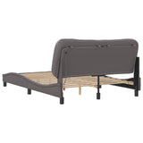 Bed Frame with LED without Mattress "Hvar" Grey 140x190 cm 3213930
