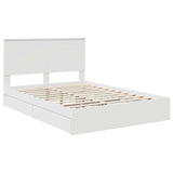 Storage Bed with Headboard White 160 x 200 cm Engineered Wood 3409531