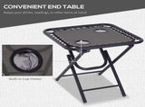 3pcs Folding Zero Gravity Chairs Sun Lounger Table Set w/ Cup Holders Reclining Garden Yard Pool, T3398P311639