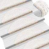 Stair Mats 30 pcs 56x17x3 cm White Half Round 3365805