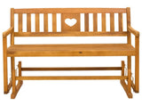 Garden Glider Bench Natural 110 x 59 x 97 cm Solid Acacia Wood 42028087