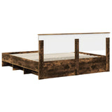 Bed Frame Smoked Oak 200 x 200 cm Engineered Wood 3408820