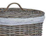 Laundry Basket with Lid 2 pcs Kubu Grey 42020973