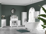 Tall Bathroom Storage Unit, Slim Bathroom Cabinet with Adjustable Shelves and Double Door, White T3398P378067