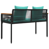 Outdoor Bench Black and Turquoise 117 x 54 x 74.5 cm 42025242