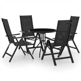 Bistro Set Black and Anthracite Aluminium 5 Piece Set 3070658