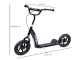 Kids Scooter Kick Scooter with 12" EVA Tyres, Rear Brake, Big Wheels Scooter for 5-12 Years Old, T3398P348517