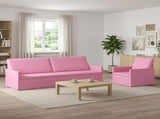 Sofa Set 2 pcs Pink Fabric 3433187