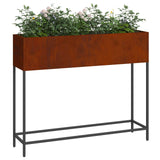 Raised Garden Planter Rusty 100 x 26 x 82 cm Weathering Steel 865882