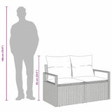 Garden Sofa with Cushion Black 120 x 62 x 69cm Poly Rattan 42006771