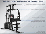 Multi-Exercise Gym Station, with 45kg Weight Stack, for Full Body Workout T3398P349211