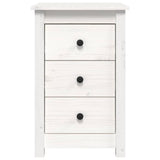Bedside Cabinet White 40x35x61.5 cm Solid Wood Pine 813701