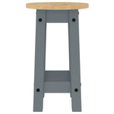 Bar Stools 2 pcs Grey Solid Wood Pine 4005700