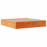 Bed Frame with Headboard Wax Brown 200x200 cm Solid Wood Pine 3307073