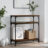 Console Table Brown Oak 75x29x75 cm Engineered Wood 834044