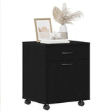 Rolling Cabinet Black Oak 45 x 38 x 54 cm Engineered Wood 862670
