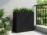 Tall Planter Black 55 x 22 x 70 cm Poly Rattan 42026873
