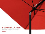 2 x 3 Garden Parasol Umbrella, Rectangular Outdoor Market Umbrella Sun Shade with Crank & Push T3398P318808