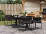Garden Dining Set Black PE Rattan 4-seater Durable 3211255