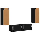 TV Cabinet Set 2 pcs Black Engineered Wood 3408971