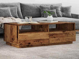Coffee Table with LED Lights Old Wood 90x49x40 cm 857710