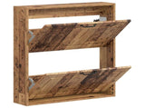 Wall-Mounted Shoe Cabinet UTRECHT 71 x 17 x 86 cm Old Wood 897743