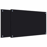 Kitchen Backsplashes 2 pcs Black 80x50 cm Tempered Glass 3315799