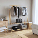 Clothes Rack with Shelves 132x45.5x150.5 cm Bamboo 4008912